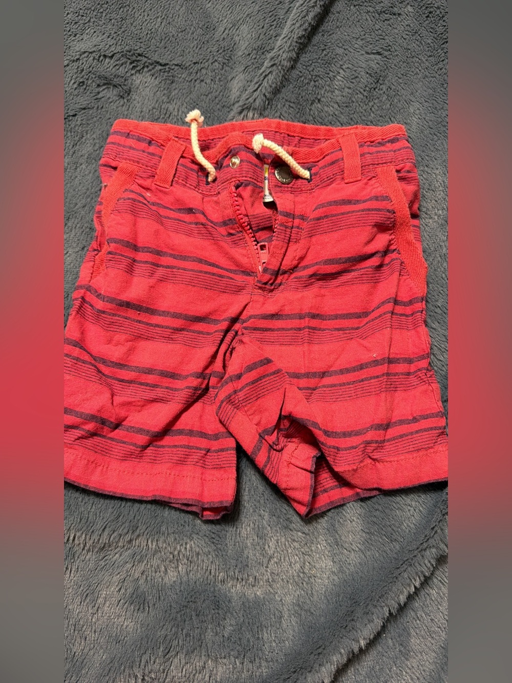 Boys Red Striped Shorts